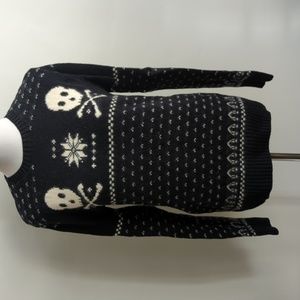 Ralph Lauren black fairisle skull sweater